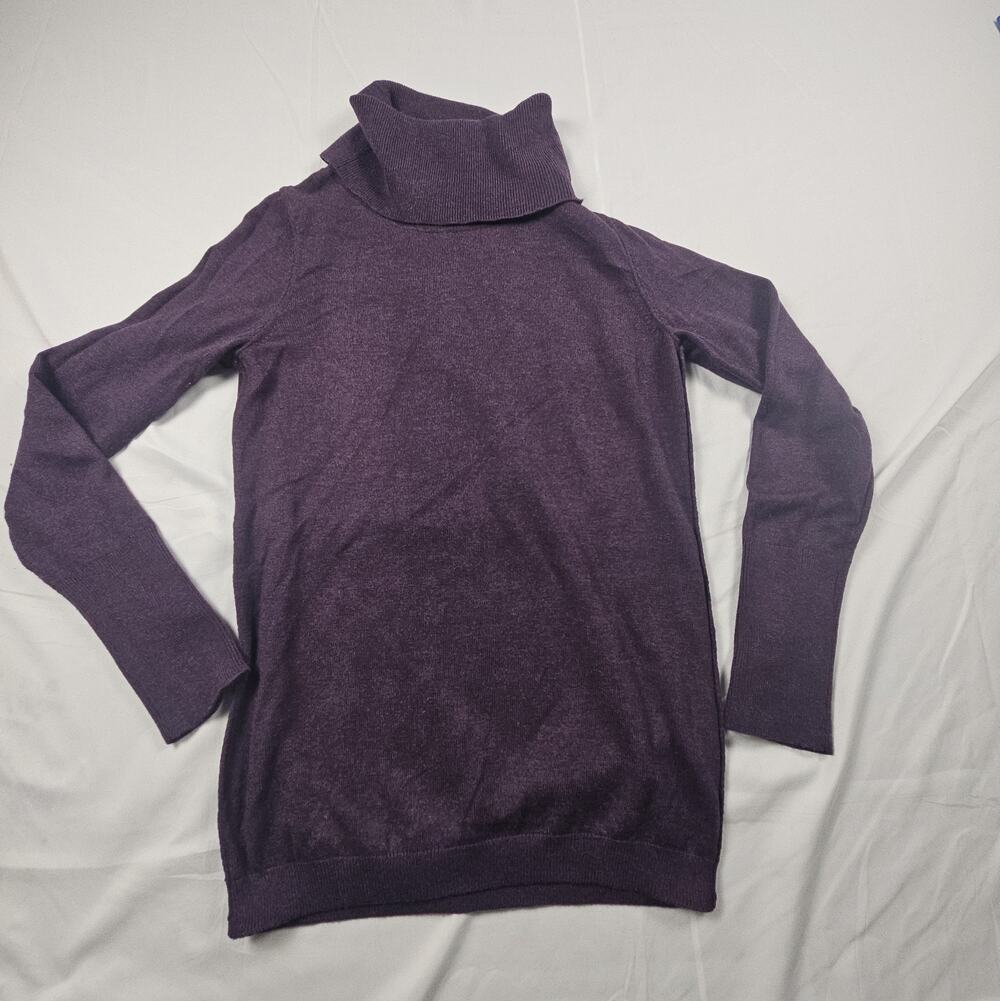 Women's Turtleneck Sweater Plum Purple Long Sleeve Pullover by Ann Taylor LOFT S